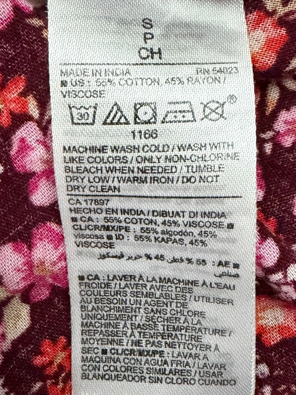 Old Navy Burgundy and Pink Floral Puff-Sleeve Maxi Dress Cottagecore Size Small - Picture 7 of 7